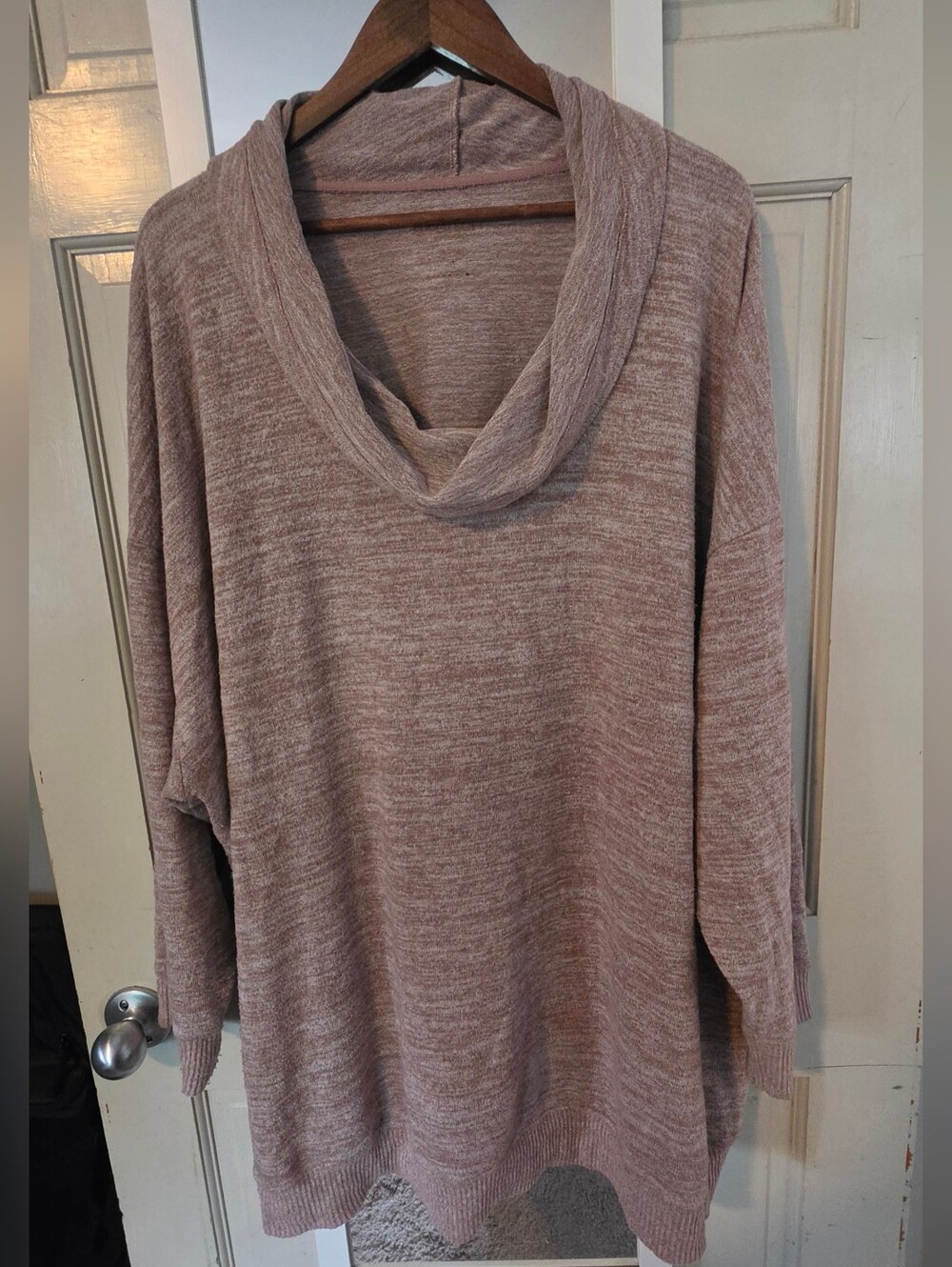 torrid Dusty Rose Marled Cowl-Neck Sweater